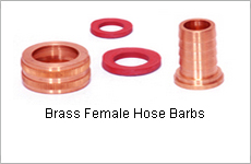 brass female hose barbs