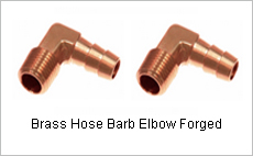 brass hose barb elbow forged